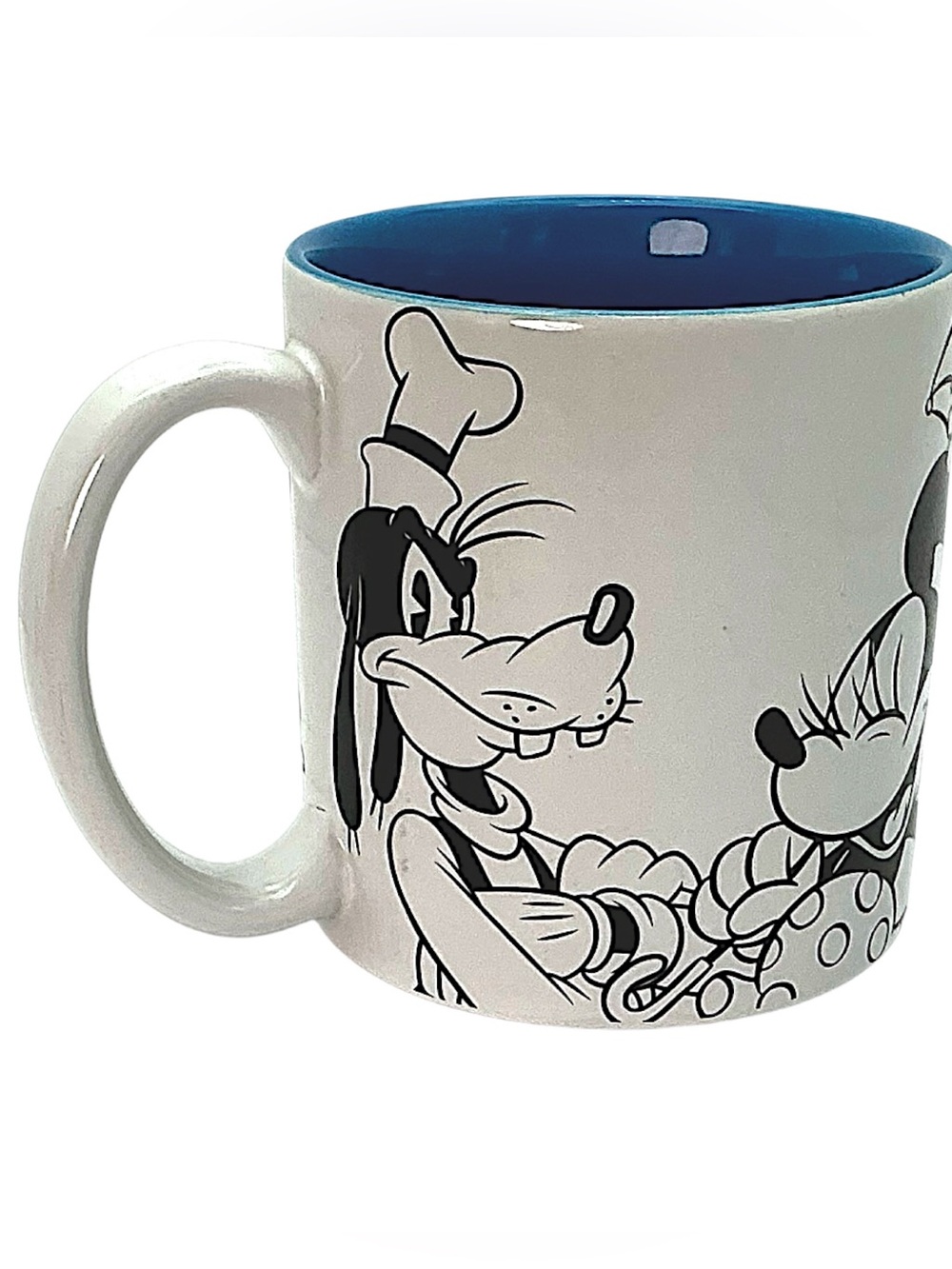 Disney Store Mickey Mouse Friends Oversized Coffee Mug Blue Interior READ